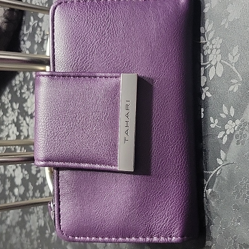 TAHARI wallet purple vegan leather